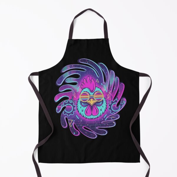 Item preview, Neon Rooster Vibes | Synthwave Vaporwave Retro Chicken designed and sold by MerchYouSearch.