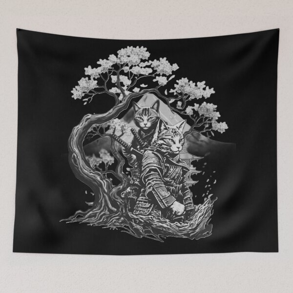 Item preview, Samurai Cats Under Sakura designed and sold by MoreDeo.