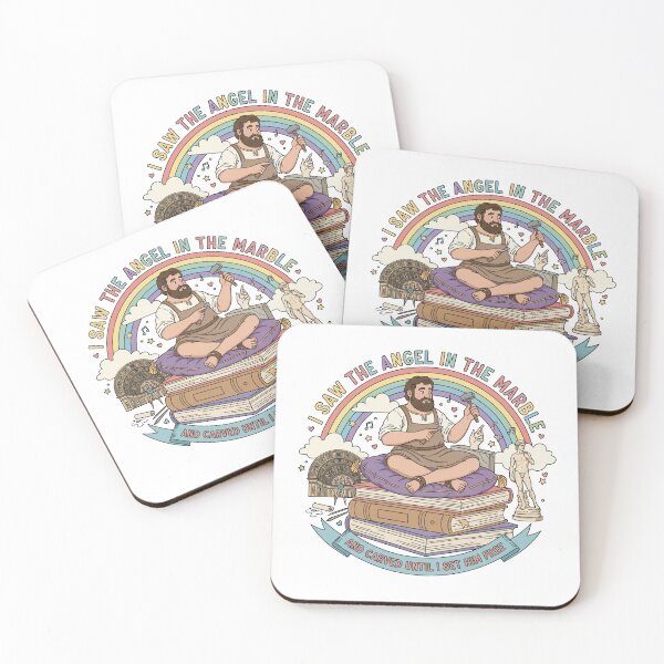 Item preview, Michelangelo Angel in the Marble Retro Quote designed and sold by PastelPopShop.