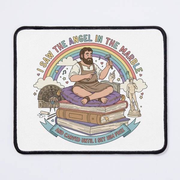 Item preview, Michelangelo Angel in the Marble Retro Quote designed and sold by PastelPopShop.