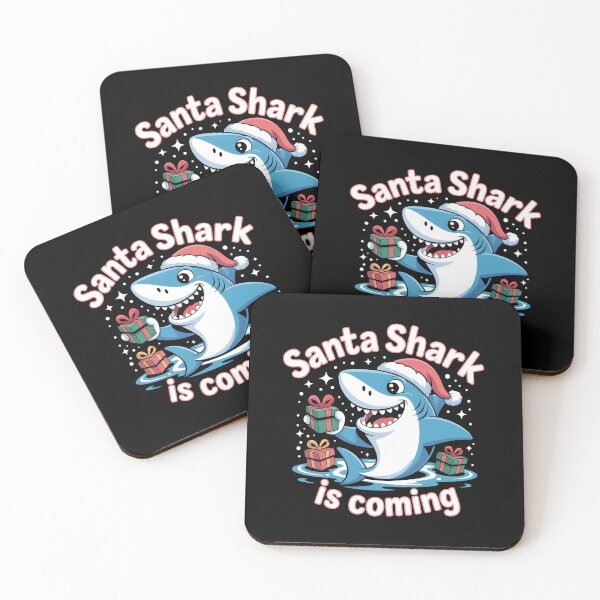 Item preview, Santa Shark is Coming Funny Christmas Gift T-Shirt designed and sold by Slaw-Creation.