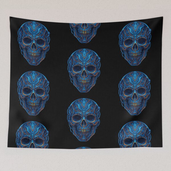Item preview, Neon Blue Cyber Skull designed and sold by LaNadaYFundante.