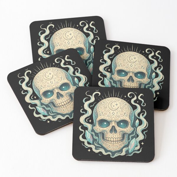 Item preview, Ornamental Skull under Starry Night designed and sold by LaNadaYFundante.
