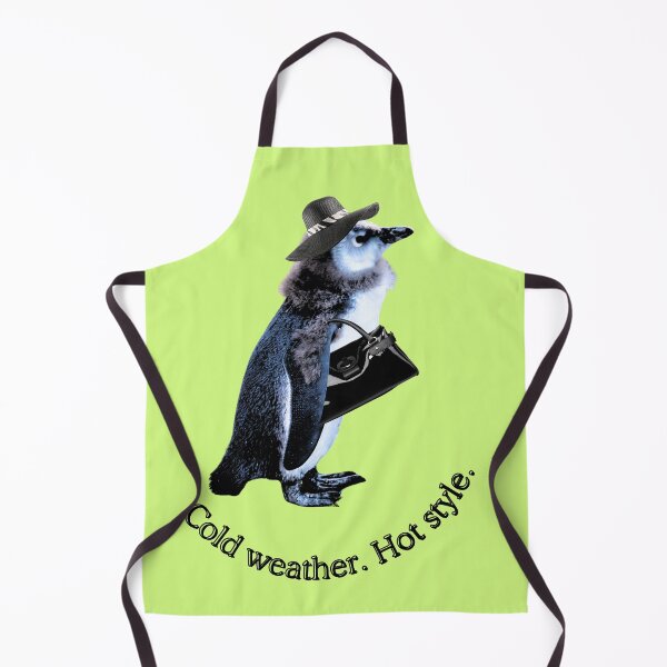 Item preview, Cold weather. Hot style. | Stylish penguin lady with hat, scarf & bag designed and sold by Katja LebenFreude.