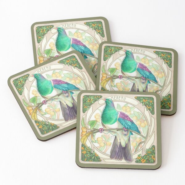 Item preview, Birb Nouveau - Kereru designed and sold by MaryellaArt.