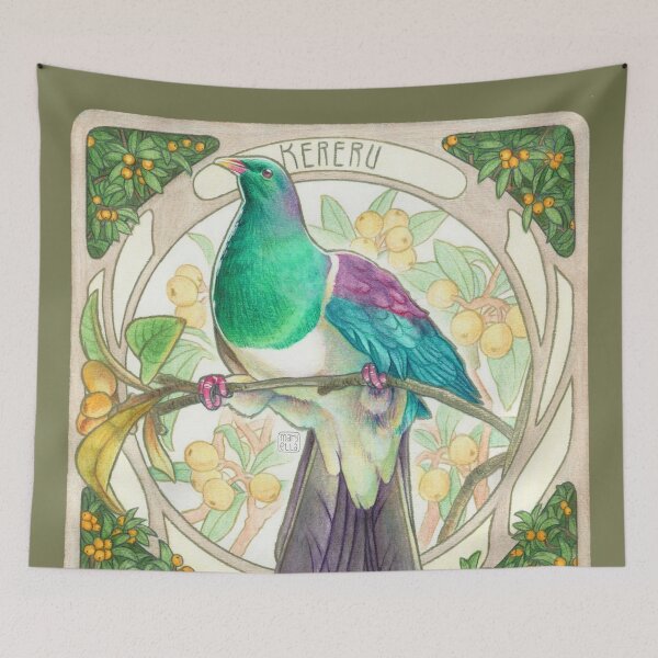 Item preview, Birb Nouveau - Kereru designed and sold by MaryellaArt.