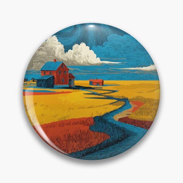 Item preview, Altona Manitoba Farm Landscape | Prairie Sunset Art designed and sold by TuncGK.