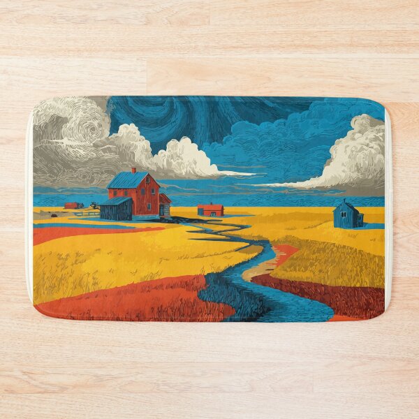 Item preview, Altona Manitoba Farm Landscape | Prairie Sunset Art designed and sold by TuncGK.