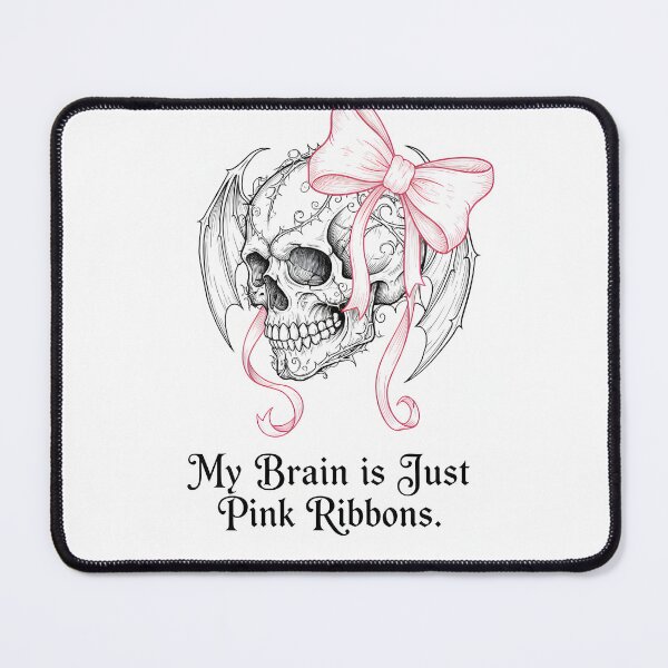 Item preview, My Brain is Just Pink Ribbons: Teschio Gotico Coquette e Fiocco Rosa designed and sold by MrBunny_ART.