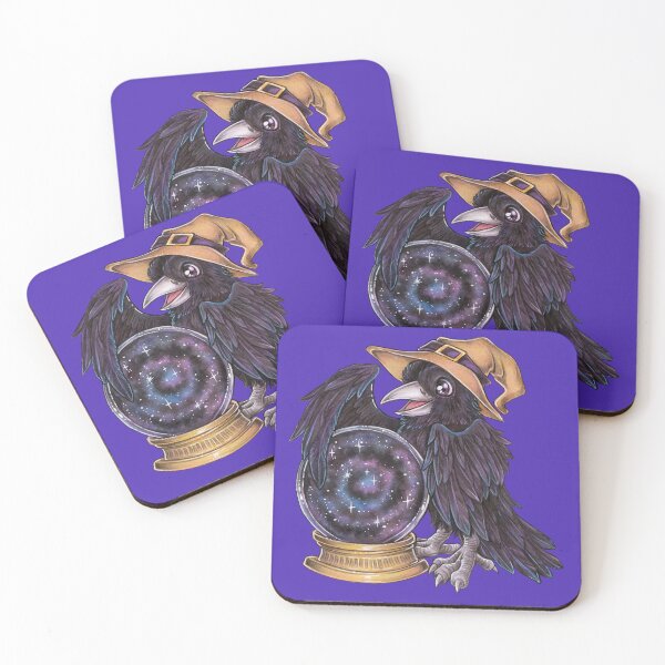 Item preview, Cute raven witch with crystal ball fortune teller designed and sold by ZadzeneaArt.