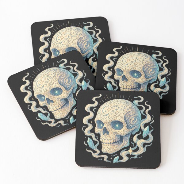 Item preview, Celestial Skull with Smoke and Crystals designed and sold by LaNadaYFundante.
