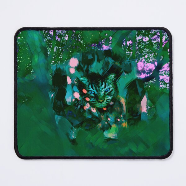 Item preview, MY MAGICAL AUTUMN - CAT IN TREE IN SHADES OF EMERALD GREEN, PALE BLUE, ORANGE AND PINK designed and sold by Most1234.