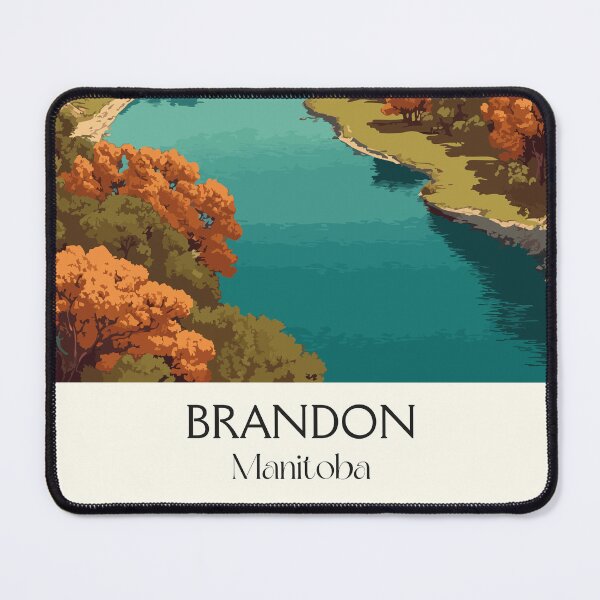 Item preview, Brandon Manitoba Cityscape | Assiniboine River Art Print designed and sold by TuncGK.