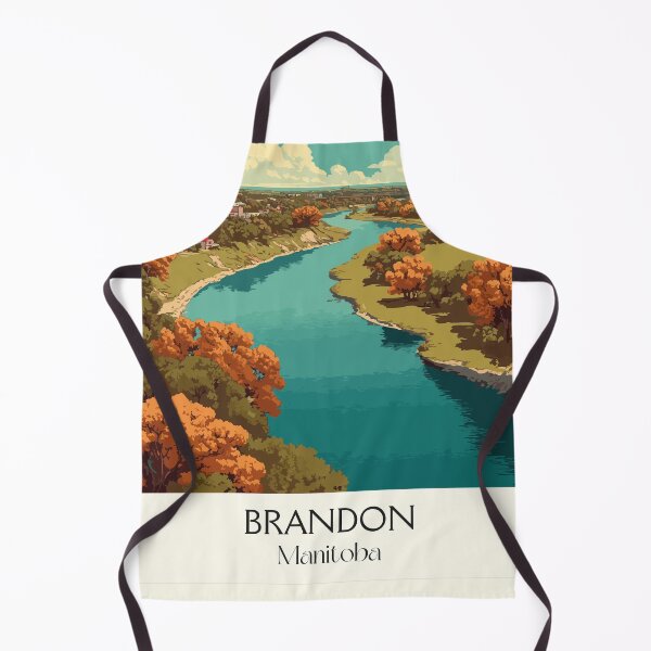Item preview, Brandon Manitoba Cityscape | Assiniboine River Art Print designed and sold by TuncGK.