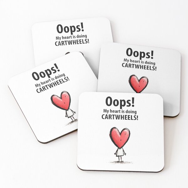 Item preview, Oops! My Heart Is Doing Cartwheels – Cute Whimsical Heart Character designed and sold by Lowrain Nabih.