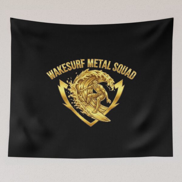 Item preview, Wakesurf Metal Squad – Golden Sport Logo designed and sold by SeaPolar.