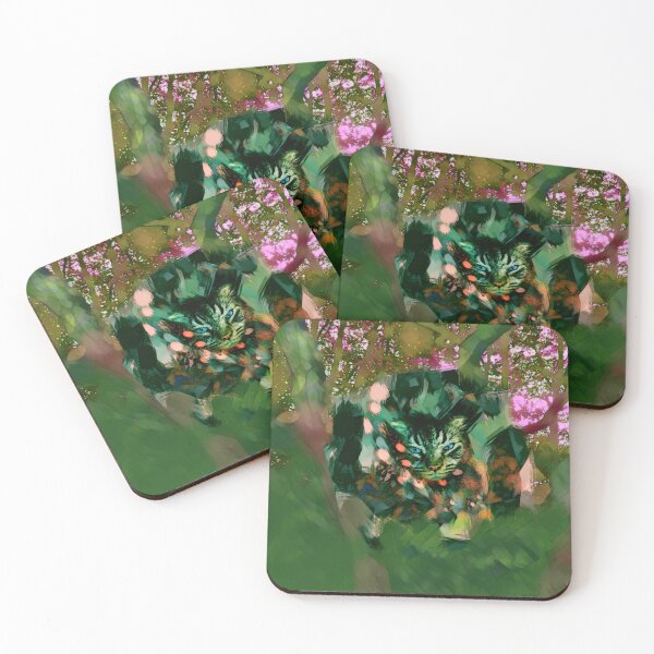 Item preview, MY MAGICAL AUTUMN - CAT IN TREE IN SHADES OF LIGHT ARMY GREEN, ORANGE, BROWN AND ROSE PINK designed and sold by Most1234.