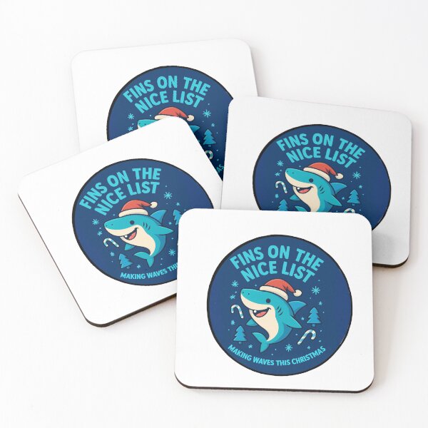 Item preview, “Jolly Shark in Santa Style – Holiday Fun Art” designed and sold by ArtistrybyJ.