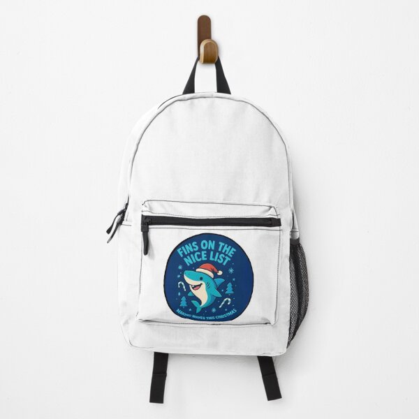 Item preview, “Jolly Shark in Santa Style – Holiday Fun Art” designed and sold by ArtistrybyJ.