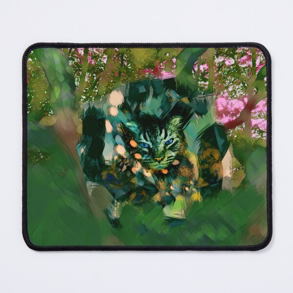 Item preview, MY MAGICAL AUTUMN - CAT IN TREE IN SHADES OF FERN GREEN, LAUREL, ORANGE, BLUE AND SOFT ROSE PINK designed and sold by Most1234.