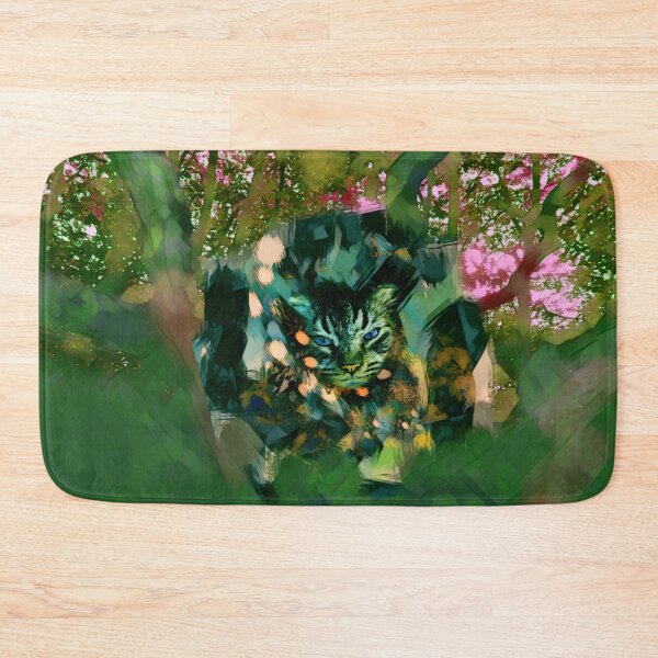 Item preview, MY MAGICAL AUTUMN - CAT IN TREE IN SHADES OF FERN GREEN, LAUREL, ORANGE, BLUE AND SOFT ROSE PINK designed and sold by Most1234.