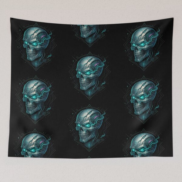 Item preview, Tech Skull with Teal Flare designed and sold by LaNadaYFundante.
