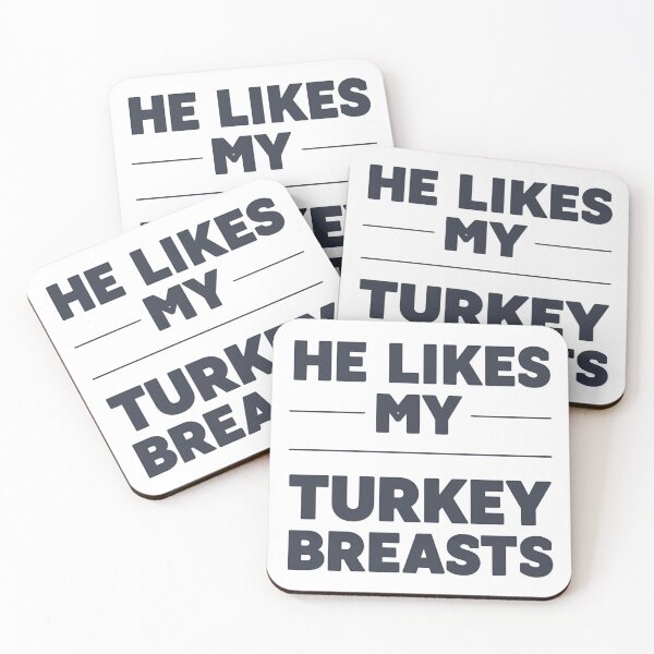 Item preview, "He Likes My Turkey Breasts" T‑Shirt | Funny Thanksgiving Couples Shirt | Friendsgiving Adult Humor Tee | Naughty Turkey Day Outfit  designed and sold by GAIDREDA.