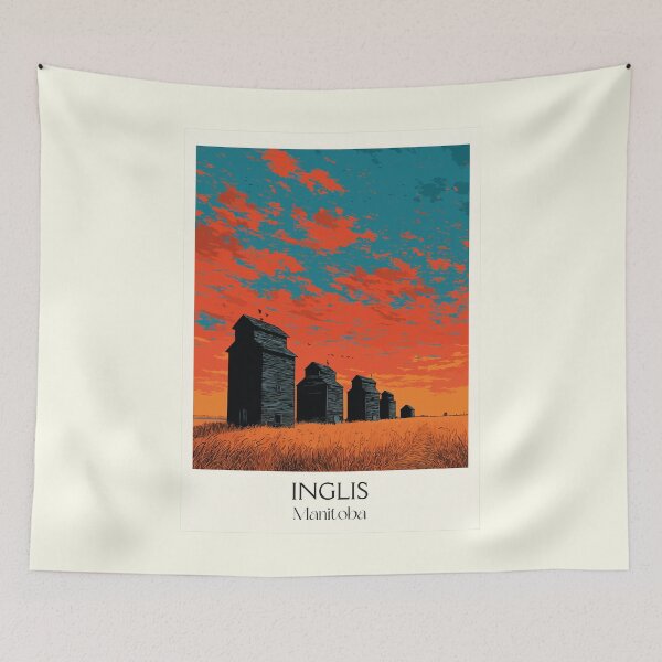 Item preview, Inglis Manitoba Historic Site | Railway Scenery Art Print designed and sold by TuncGK.