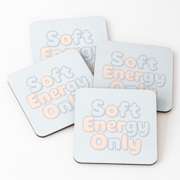 Aperçu de l'œuvre Citation esthétique « Énergie douce uniquement » en lettres bulles – Sticker pastel mignon et doux | Design typographique « Ambiance calme et douce » pour une fille douce créée et vendue par PureBrain.