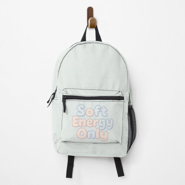 Item preview, Soft Energy Only Aesthetic Bubble Letter Quote – Pastel Cute Gentle Vibes Sticker | Soft Girl Calm Mood Typography Design designed and sold by PureBrain.