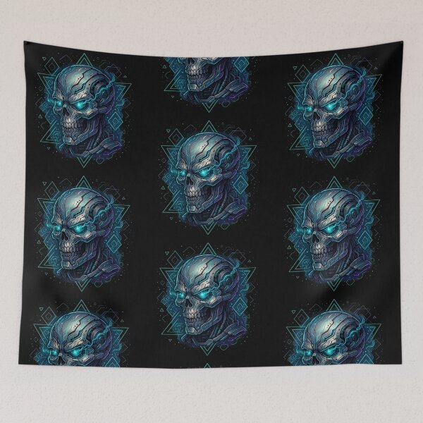 Item preview, Android Skull with Geometric Halo designed and sold by LaNadaYFundante.