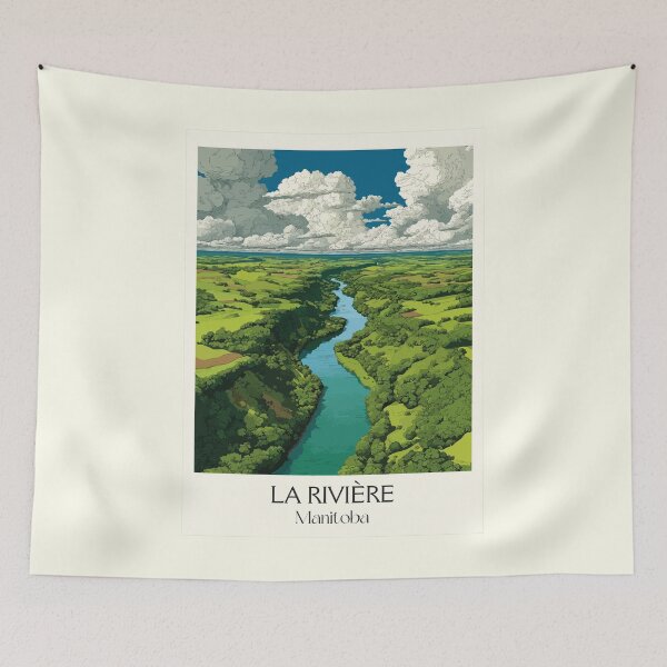 Item preview, La Riviere Manitoba | Red River Scenic View Art Print designed and sold by TuncGK.