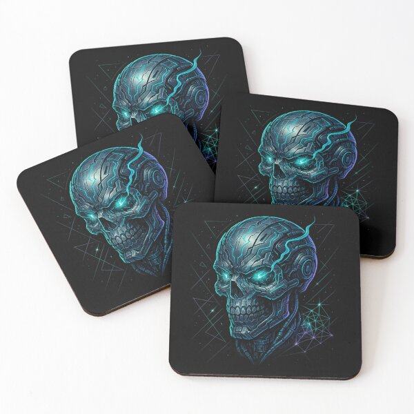 Item preview, Cyber Profile Skull with Neon Glow designed and sold by LaNadaYFundante.