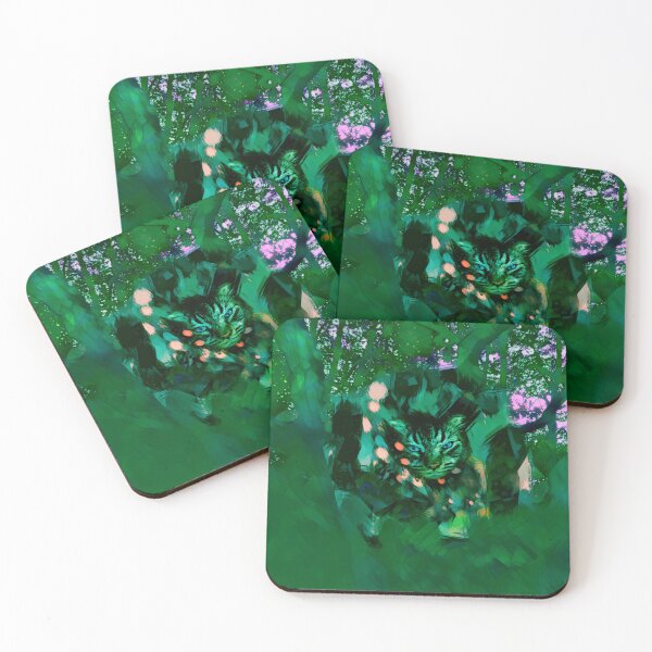 Item preview, MY MAGICAL AUTUMN - CAT IN TREE IN SHADES OF SHAMROCK AND EMERALD GREEN, TEAL,ORANGE AND PINK designed and sold by Most1234.