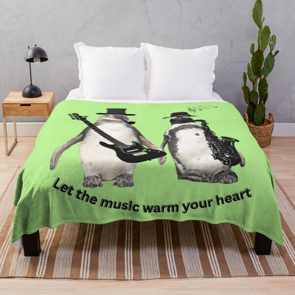 Item preview, Penguin Musician – Let the music warm your heart designed and sold by Katja LebenFreude.