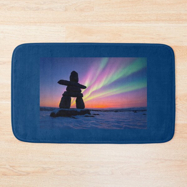Item preview, Beautiful Northern Lights behind an Inukshuk designed and sold by Halifaxartguy.