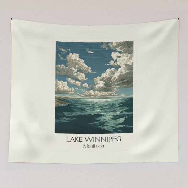Item preview, Lake Winnipeg Manitoba | Scenic Lake Scenery Art Print designed and sold by TuncGK.