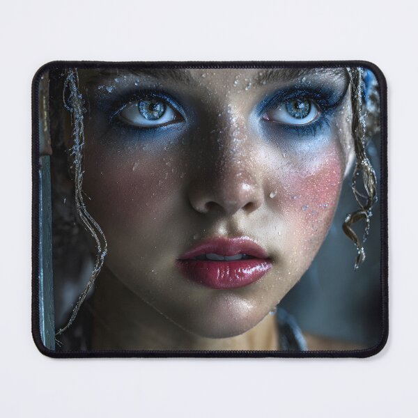 Item preview, Mysterious Portrait with Wet Look and Blue Accents designed and sold by Artessie.