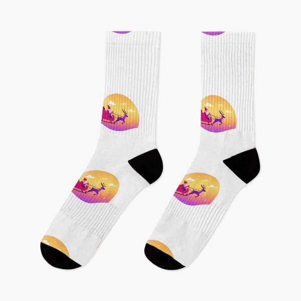 Item preview, Santa Sleigh Ride at Sunset – Christmas Gradient Illustration designed and sold by BooWearBer.