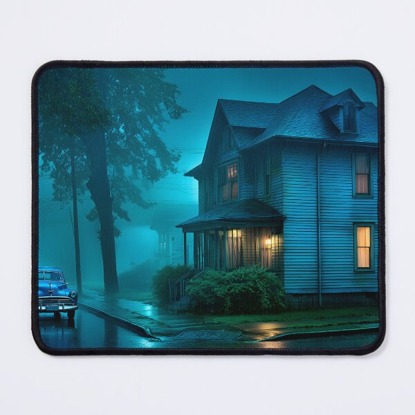 Item preview, Mysterious Foggy Night with Vintage Car and House designed and sold by Artessie.