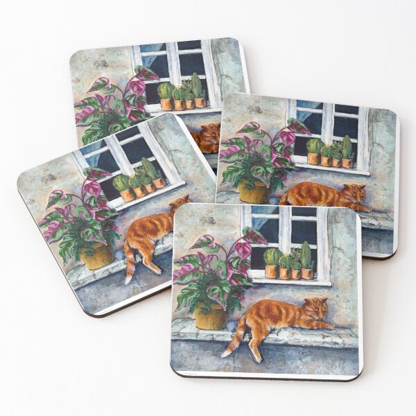 Item preview, "Afternoon Reprieve" Orange Cat Oil Painting by Renee Machan designed and sold by RMachanArt.