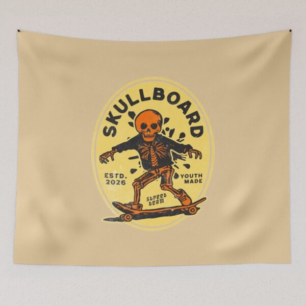 Item preview, Skullboard – Retro Skeleton Skate Rider designed and sold by WAKYSHOP.
