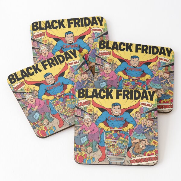 Item preview, Captain Black Friday Doorbusters Comic Art | Superhero Shopping Sale Chaos designed and sold by VibranPalette.
