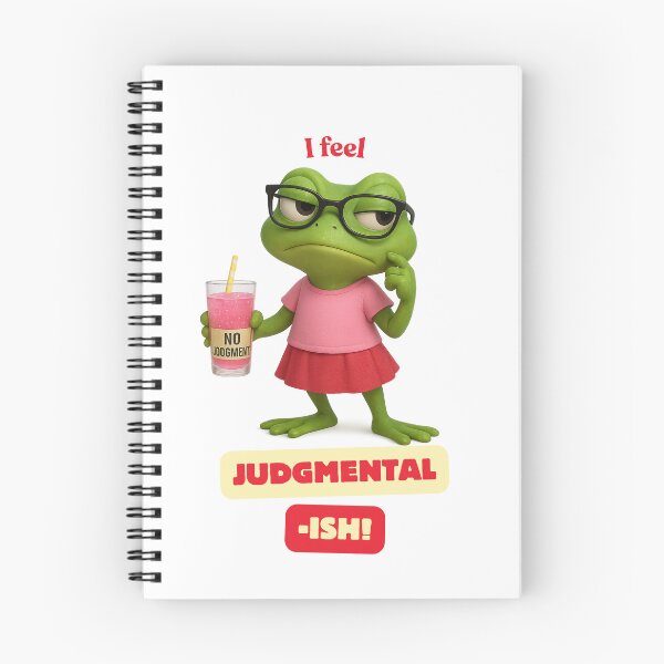 Item preview, I feel Judgmental -ish, Cute frog in red and pink outfit doing a side-eye designed and sold by digitalbitcraft.