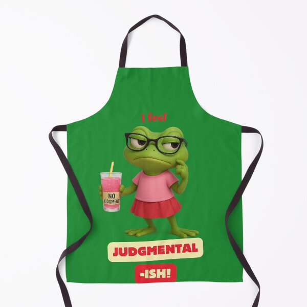 Item preview, I feel Judgmental -ish, Cute frog in red and pink outfit doing a side-eye designed and sold by digitalbitcraft.