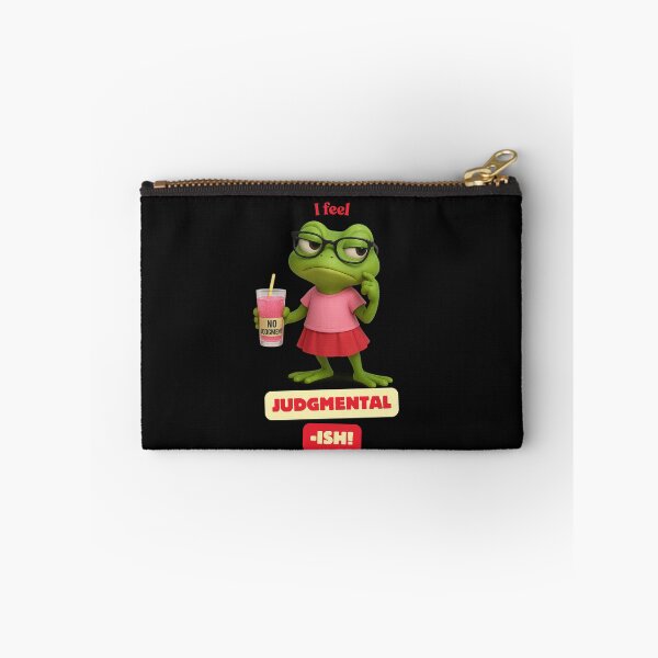 Item preview, I feel Judgmental -ish, Cute frog in red and pink outfit doing a side-eye designed and sold by digitalbitcraft.