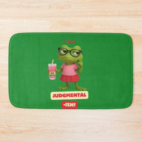 Item preview, I feel Judgmental -ish, Cute frog in red and pink outfit doing a side-eye designed and sold by digitalbitcraft.