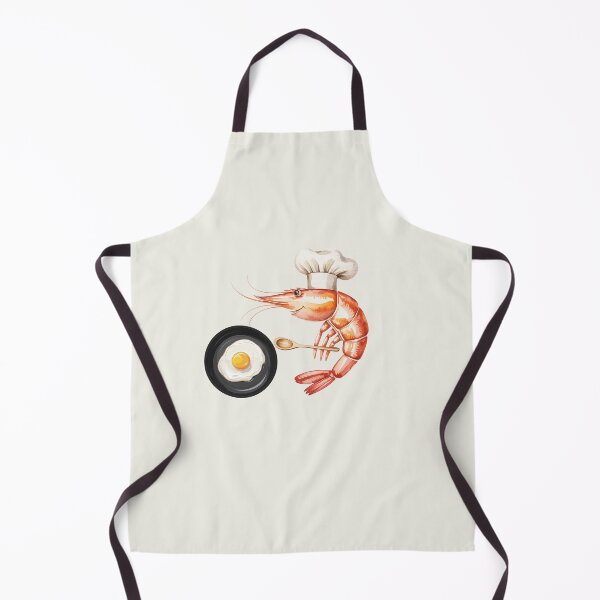 Item preview, Cute Watercolor Shrimp Chef Cooking Egg designed and sold by Verycutethings.