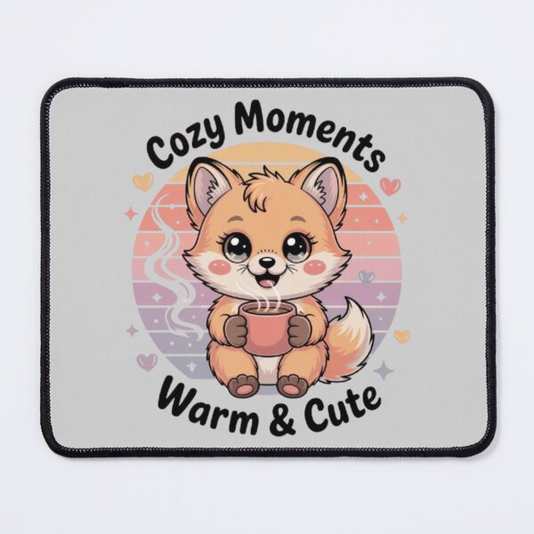 Item preview, Cozy Fox with Warm Coffee – Cute Kawaii Animal Art designed and sold by SoftyDesigns.