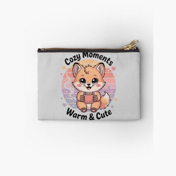 Item preview, Cozy Fox with Warm Coffee – Cute Kawaii Animal Art designed and sold by SoftyDesigns.